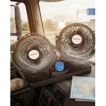 12v Oto Fan Çakmaklık Girişli Ayarlanabilir Başlıklı Araç Vantilatörü
