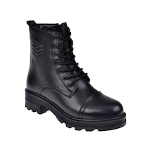 Pullman Hakiki Deri Postal Kadın Bot Voy-8892 Siyah-siyah Siyah