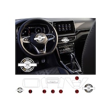 Volkswagen T-cross Uyumlu Vites Etrafı Ve Ön Göğüs Piano Black 6 Lı Set Tpu Koruyucu 2024-2025