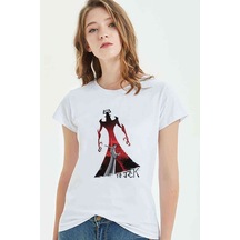 Shadow Fight Samurai Jack 8 Baskılı Beyaz Kadın Tshirt
