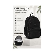 Kaff Young 17303 Siyah Laptop Bölmeli Unisex Sırt Çantası