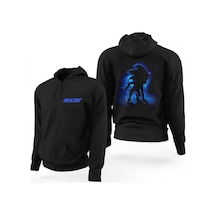 Sonicthe Hedgehog Siyah Fermuarlı Limited Edition Kapşonlu Sweatshirt Siyah