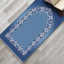Evaşk Namazlık Dokuma Halı Kaymaz Muslumana Seccade80 x 130 Mavi EVASK809G80