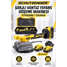 21v 4ah Şarjlı Vantuzlu Titreşimli Fayans Döşeme Makinesi 2 Bataryalı Fayans Tutma Kademeli Sarı Pro 801a
