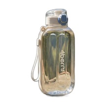 750 Ml Spor Matara Sızdırmaz Kapaklı, Tek Elle Kullanım, Askılı Taşınabilir Su Şişesi, Beyaz Çok Renkli
