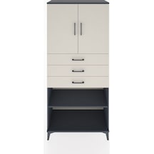 Hyperion Dolap 3 Raflı 3 Çekmeceli 2 Kapaklı 88x44x195 Antrasit-aytaşı Antrasit
