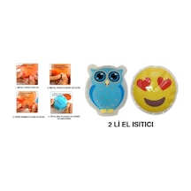Emoji Mavi Baykuş Cep Sobası,el Isıtıcı,2 Adet Sıcak Su Torbası P