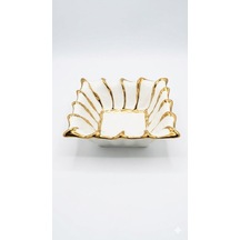 20 Cm Kare Kase Beyaz-gold