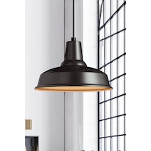 Grand Siyah Metal Tekli Avize Sarkıt Salon Mutfak Ofis Cafe Butik Lamba Aydınlatma Avizeler Siyah