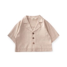 Cigit Keten Kalın Taba Dikişli Ceket 2-7 Yaş Naturel NATUREL