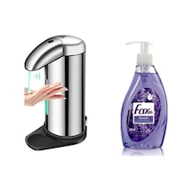 Homi Sensörlü Fotoselli Sıvı Sabunluk 14x10x22cm Ve 1 Adet 400 Ml Sıvı Sabun Lavanta Kokulu Siyah