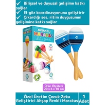 Özel Üretim Eğitici Zeka Koordinasyon Geliştirici Kişisel Gelişim Çocuk Ahşap Renkli Marakas 2'li