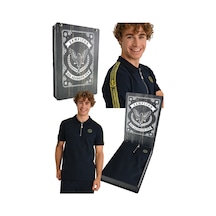 Fenerium Fenerbahçe Erkek Tribün Ekstraforlu Polo Yakat-shirt Lazer Kutu Lacivert - Gri