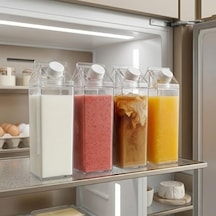 Süt Kutusu Şeklinde Bardak, 500 Ml Geniş Kapasite, Dayanıklı Mika Yapı, Saydam Tasarım, Ev Ofis Restoran İçin Kullanıma Uygun Süt Kutusu Tasarımlı Çay Kahve Espresso Latte Sunum Bardağı Aeropress