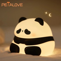 Panda Gece Lambası Yeniden Edilebilir Lamba Hediye Led Silikon Lamba Sevimli Huahua A