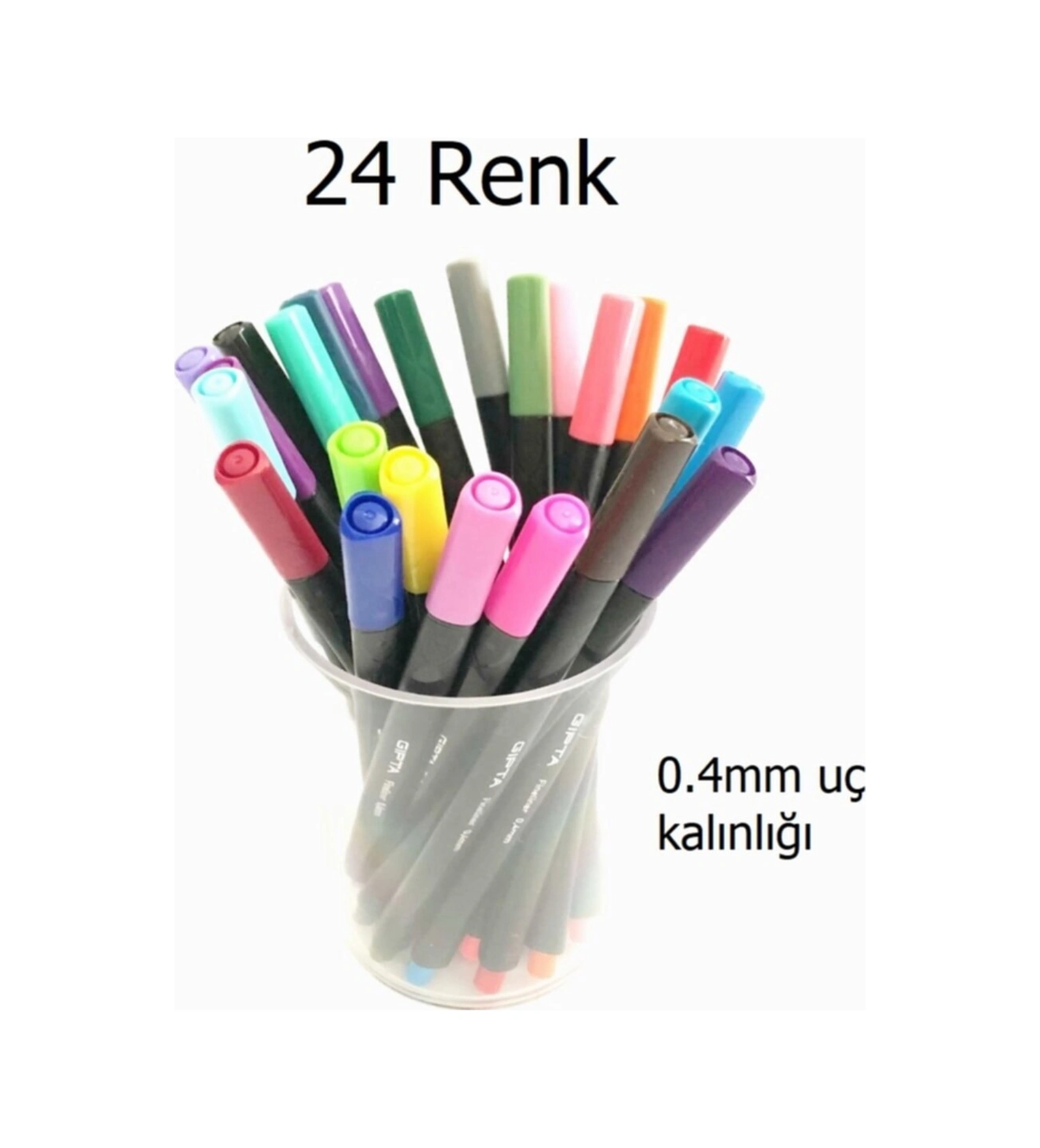 Fıneliner 0.4mm 24 Renk Kristal Kalemlikli Set