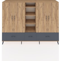 Hyperion Dolap 12 Raflı 3 Çekmeceli 4 Kapaklı 220x44x163 Çam-çam/ Çam-çam/antrasit Hyperion Dolap 12 Raflı 3 Çekmeceli 4 Kapaklı 220x44x163 Çam-çam/ Çam-çam/antrasit
