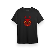 Princess Mononoke Mask Siyah Kısa Kol Erkek Tshirt 001