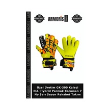 Özel Üretim Gk-300 Kaleci Eld. Hybrid Parmak Korumalı 7 No Sarı Sezon Rekabet Takım