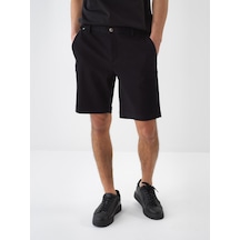 Xint Siyah Pamuk Dokulu Slim Fit Şort 180276