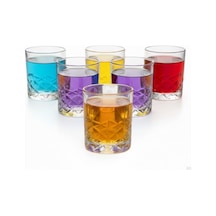 6 Lı Kahve Yanı Bardağı Seti 75 Ml Desenli Cam Mini Bardak, Espresso & Türk Kahvesi Su Bardağı, Şık Ve Dayanıklı Tasarım Çok Renkli