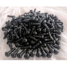 10 Çift 20 Adet 6 Mm Siyah Göz Paketli Amigurumi Güvenli Vidalı Kilitli Sertifikali