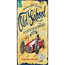yarış arabası (10 CM X 20 CM) mini retro ahşap poster