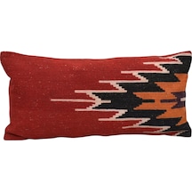 Zehra Abla Halı Yeni El Dokuma Dekoratif Lumbar Kilim Kırlent Yastık Kılıfı 6199