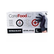 Nitril Eldiven Siyah Corefood L 100 Adet