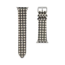 Watch 42mm Karo Motif Kordon - Siyah Ahşap