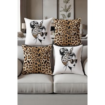 Dijital Baskılı Yumuşak Dokulu 4 Lü Kırlent Kılıfı Takımı 43x43 Cm Krl0038 Renkli