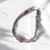 Kırmızı Sanat Evi Halka Figürlü Su Yolu Şık Klipsli Çelik Bileklik