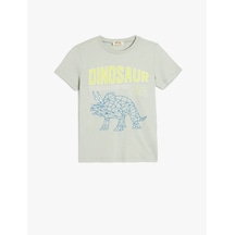 Koton Dinozor Baskılı Pamuklu Gri Erkek Çocuk T-shirt 5skb10153tk Gri