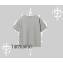 Startmore Startmore Oversize Tshirt Tsundere Anime Japanese Style Baskılı Gri