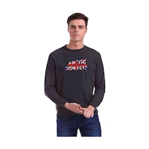 Arctic Monkeys Baskılı Füme Antrasit Erkek Örme Sweatshirt (528500917)