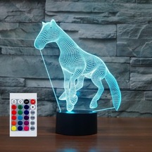 Szypzstore Çocuklar Için Gece Lambası 3d At Led Lamba Uzaktan Kumandalı 16 Renk Değiştirme Noel Doğum Günü Hediyesi Çocuk Için Ify6wv Siyah