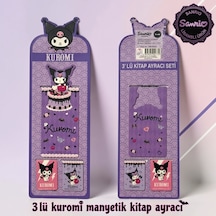 Bakgelal Sanrio Lisanslı Kuromi 3 Lü Manyetik Kitap Ayracı Seti Pasta Temalı Sevimli Ayraç - 9060208179343