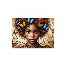 Kelebekli Afrikalı Çocuk Modern Mdf Tablo
