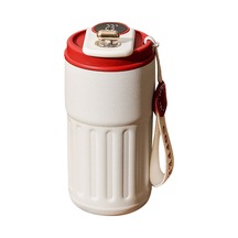 Youtek Akıllı Sıcaklık Ölçer 316 Çelik Termos Bardak, 6-12 Saat Isı Saklama, 450ml, Ev Ofis Dışarı Kullanım, Portatif, Buhar Beyaz Kırmızı