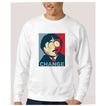 South Park Change Baskılı Beyaz Erkek Örme Sweatshirt
