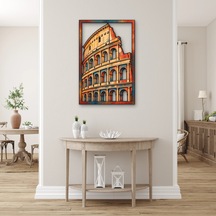 Renkli Kolezyum Metal Tablo 53x80 Cm Çok Renkli