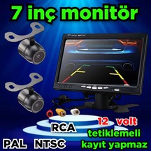 2 Ad. Kelebek Kamera + 7'' Monitör Seti Kayıt Yapmaz 12 Volt