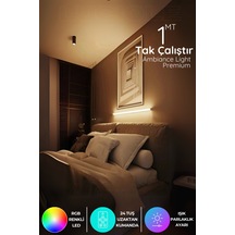 Çok Renkli Led Lambader Yapışkanlı 1 Metre Her Alana Uygun Modlu Kumandalı Wsarıa