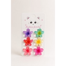 Lotus Mandal Toka 6lı - 6lı Renkli Mandal Toka Seti 3 Cm Çok Renkli