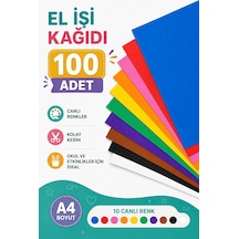 100 Adet A4 Elişi Kağıdı Karışık Renk
