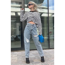 Mad Girls Mavi Yırtık Jean Mg1156