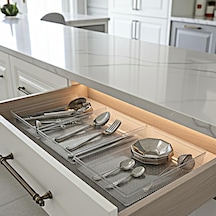 Modüler Organizer Set Mutfak Çekmece İçi Düzenleyici Çatal Kaşık Bıçak Organizeri Kristal 3'lü Set Diğer