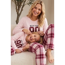 Siyah İnci Pamuklu Likralı Örme Pijama Takım 26241184 Somon