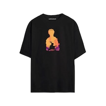 One Piece Anime Zoro Unisex Siyah - Beyaz Oversize T-shirt SIYAH