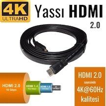 Irenis 4K 60 Hz HDMI 2.0 Yassı HDMI Kablosu 50 CM